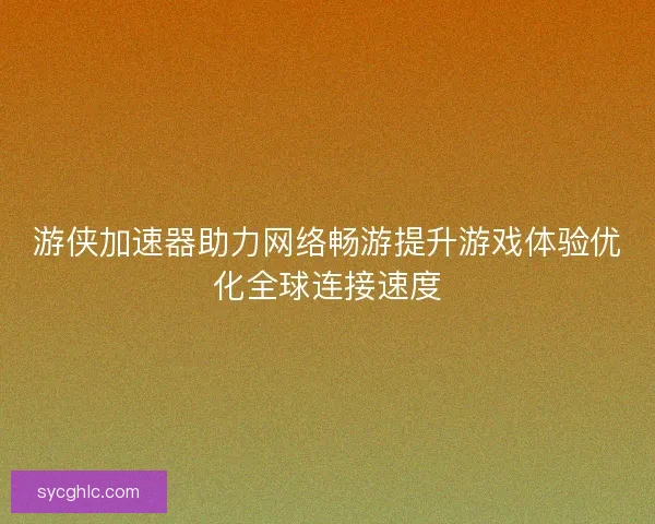 游侠加速器助力网络畅游提升游戏体验优化全球连接速度